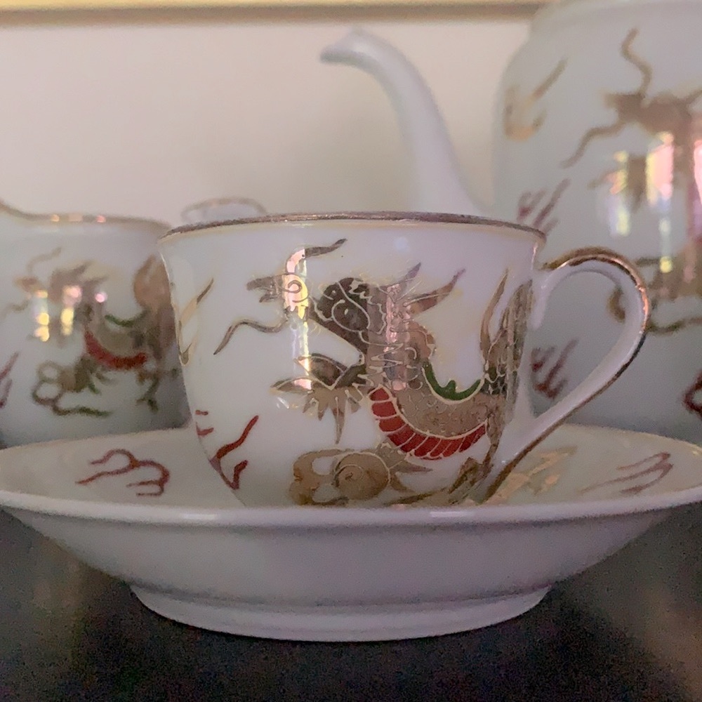 Complete Japanese Tea Set - Vintage Dragonware